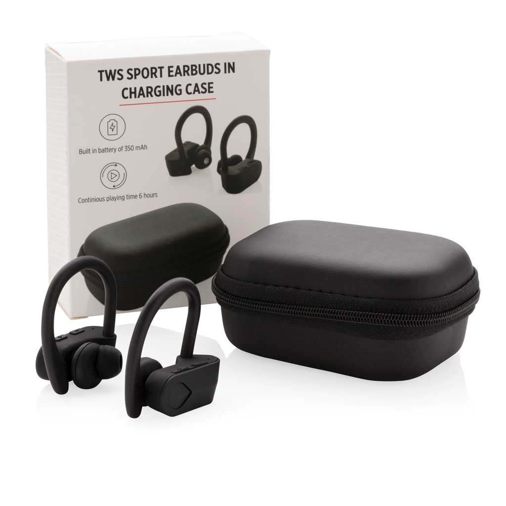 TWS sport earbuds in charging case EverythingBranded Ireland